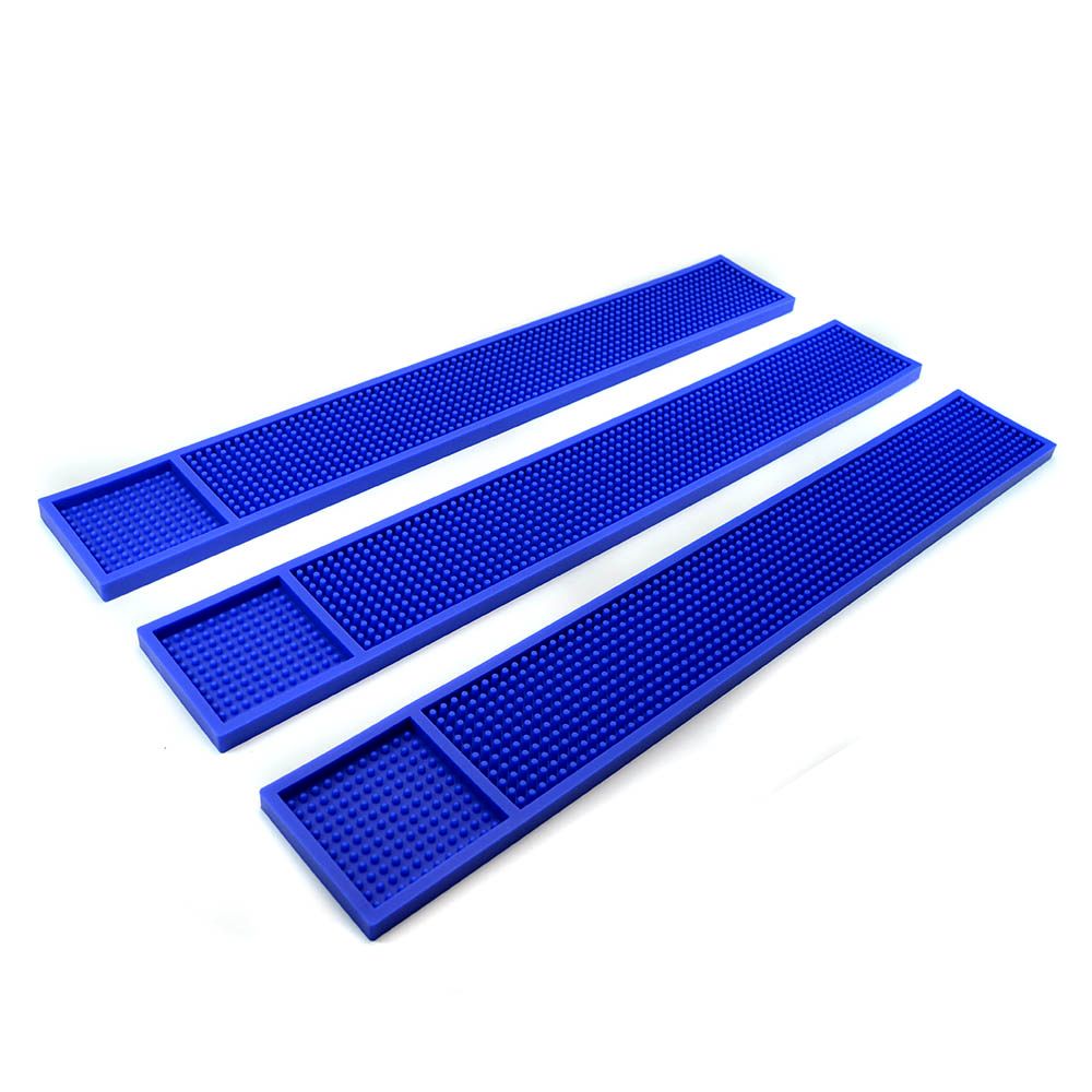 Rubber Bar Service Mat for Counter Top 24x3.5 inches (Bue 3-Pack) 